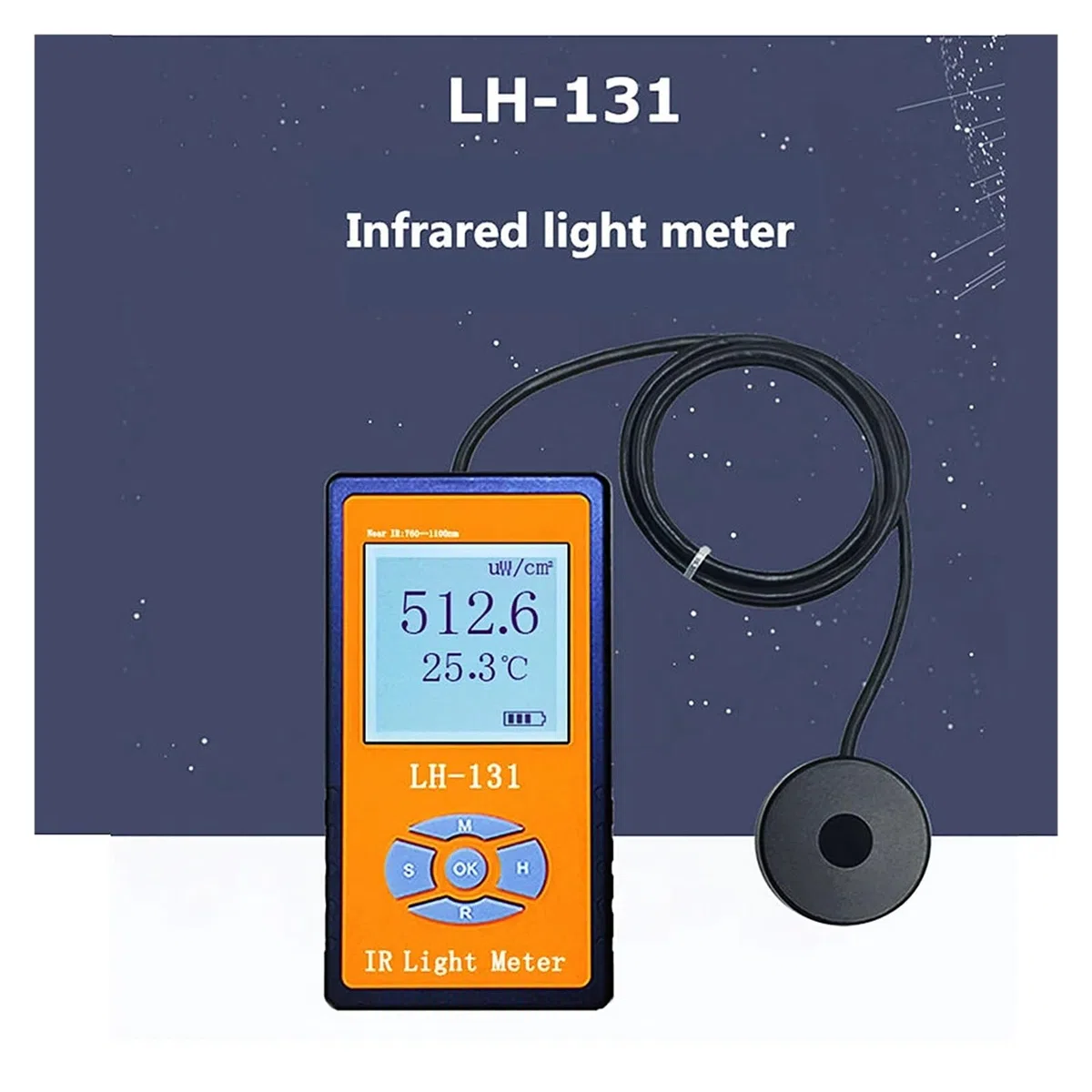 Miernik światła UV, LH-129/LH-131 Miernik mocy napromieniowania światłem podczerwonym Radiometr natężenia światła LED słonecznego(LH-129 (800-1700nm))