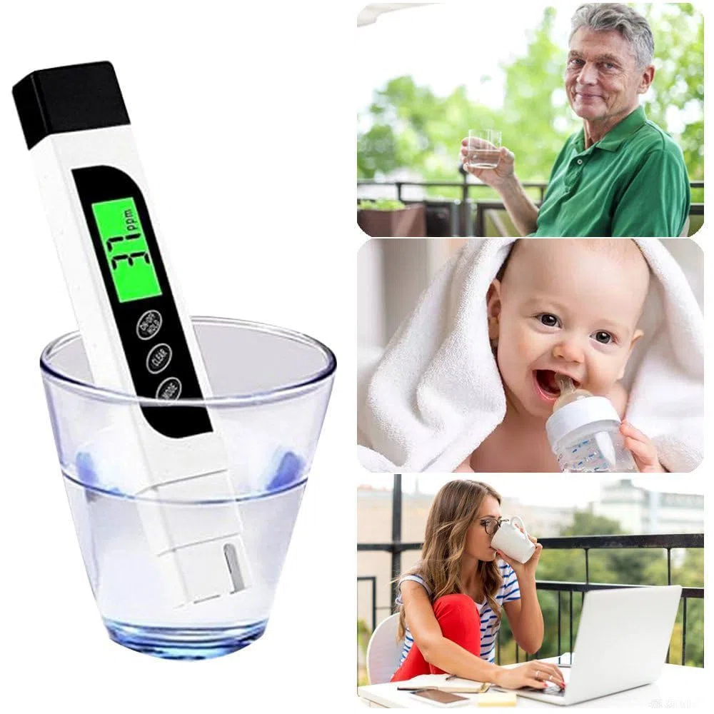 TDS miernik 3 w 1 TDS, EC i miernik temperatury, zakres pomiarowy 0-9990 ppm, cyfrowe zestawy do testowania wody, podświetlany wyświetlacz LCD, do wody pitnej, studni, basenu, akwarium,