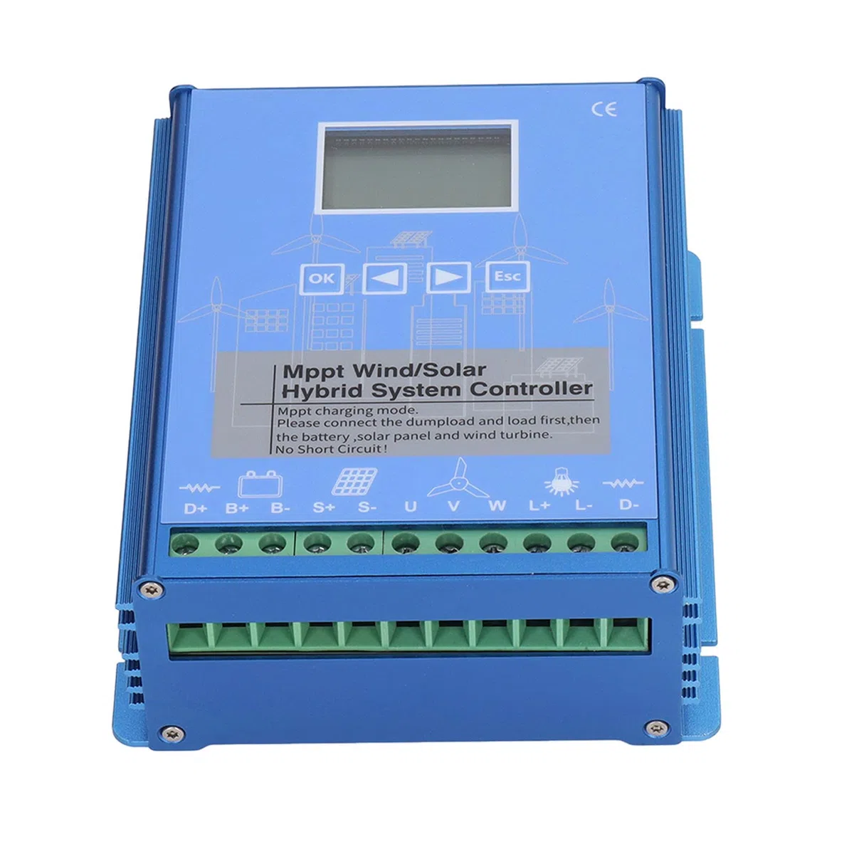 Hyuduo Hybrydowy Kontroler Wiatru MPPT PWM Ładowanie 800 W WIND 600W PV Słoneczny Słoneczny Kontroler dla łodzi Domowych