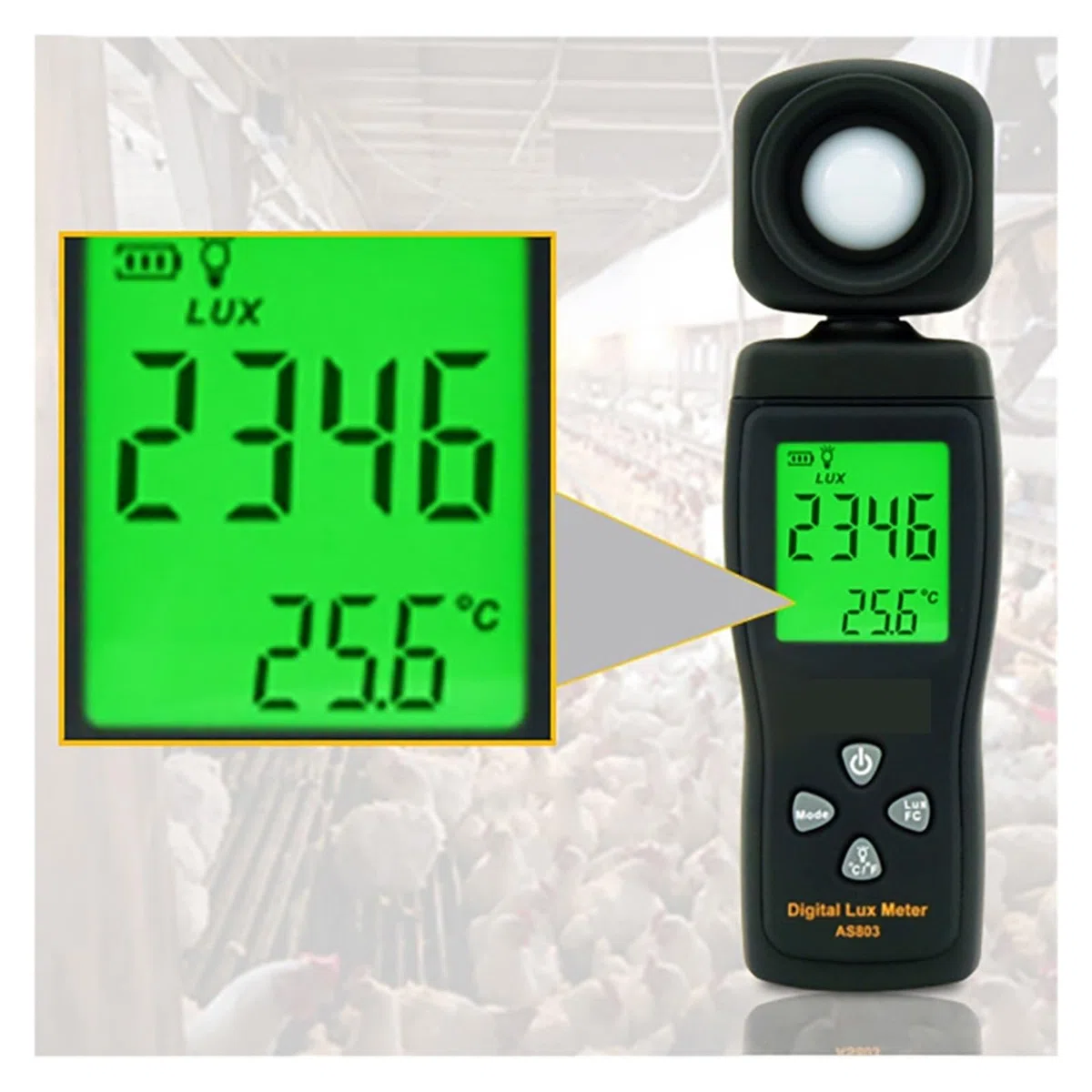 Miernik światła UV, Miniaturowy cyfrowy miernik luksów LCD z wyświetlaczem ręcznym iluminatorem Luminometr Fotometr Luksomierz Miernik światła 0-200000
