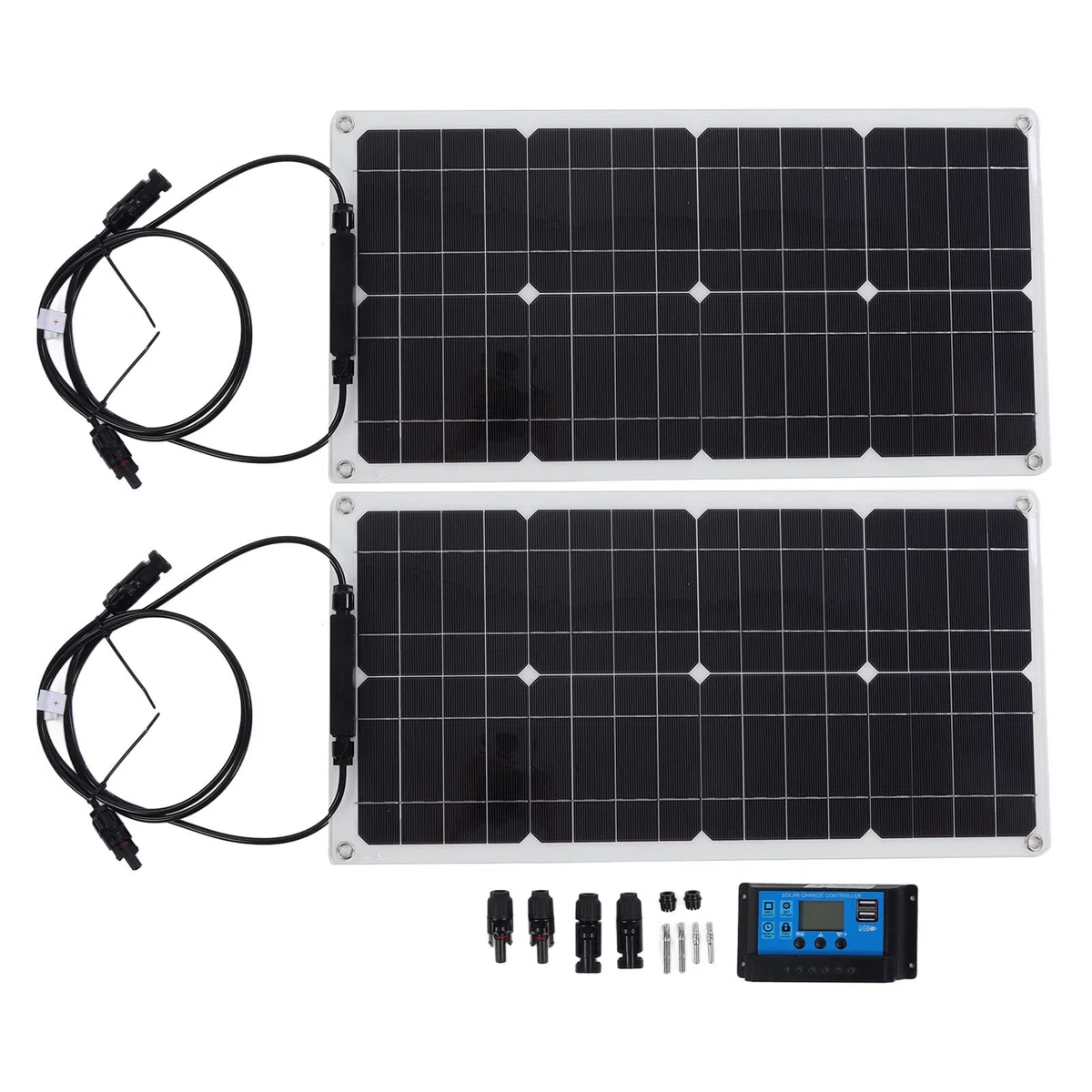 Fdit Zestaw ładowania Solarnego 50W, Panel Monokrystaliczny z Kontrolerem