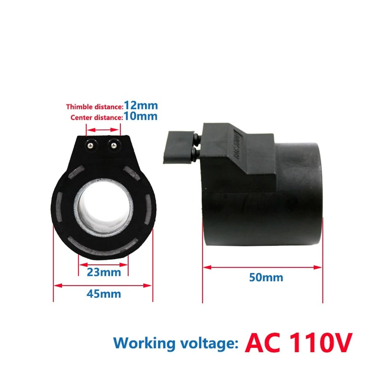 Hydrauliczny zawór elektromagnetyczny z miedzianą cewką MFJ12-25 MFZ/MFB10/12-37/60YC, 220/110/24/12 V, średnica otworu: 19/20/22/23 mm, wysokość: 50/51 mm (zacisk 23 51AC110V)