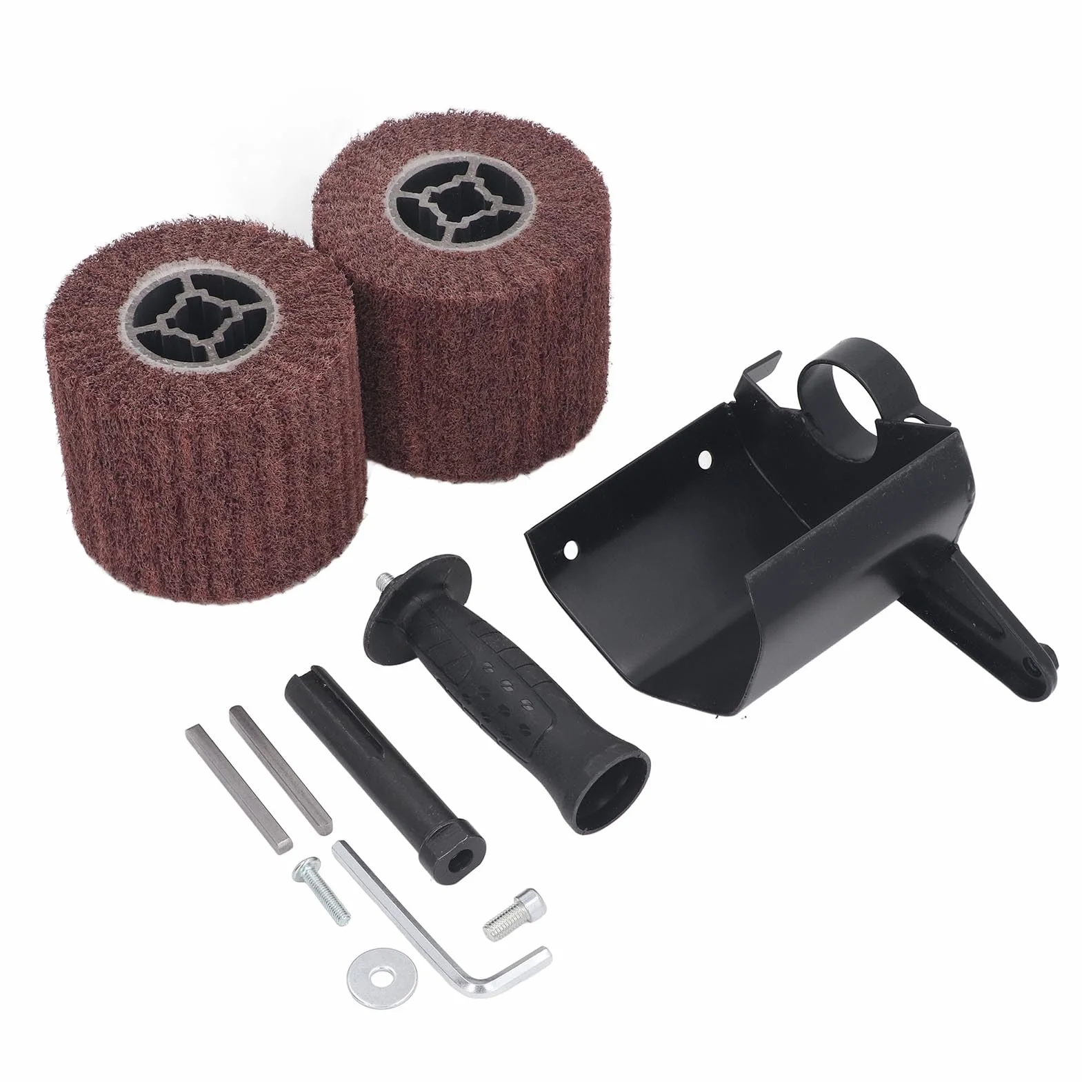 Yosoo Health Gear Zestaw kół Polerskich M10 do Szlifierki Kątowej, Akcesorium do Maszyny Polerskiej z rękojeścią, Kluczem, Wałem i podkładką, Polerowania Metalu i Drewna