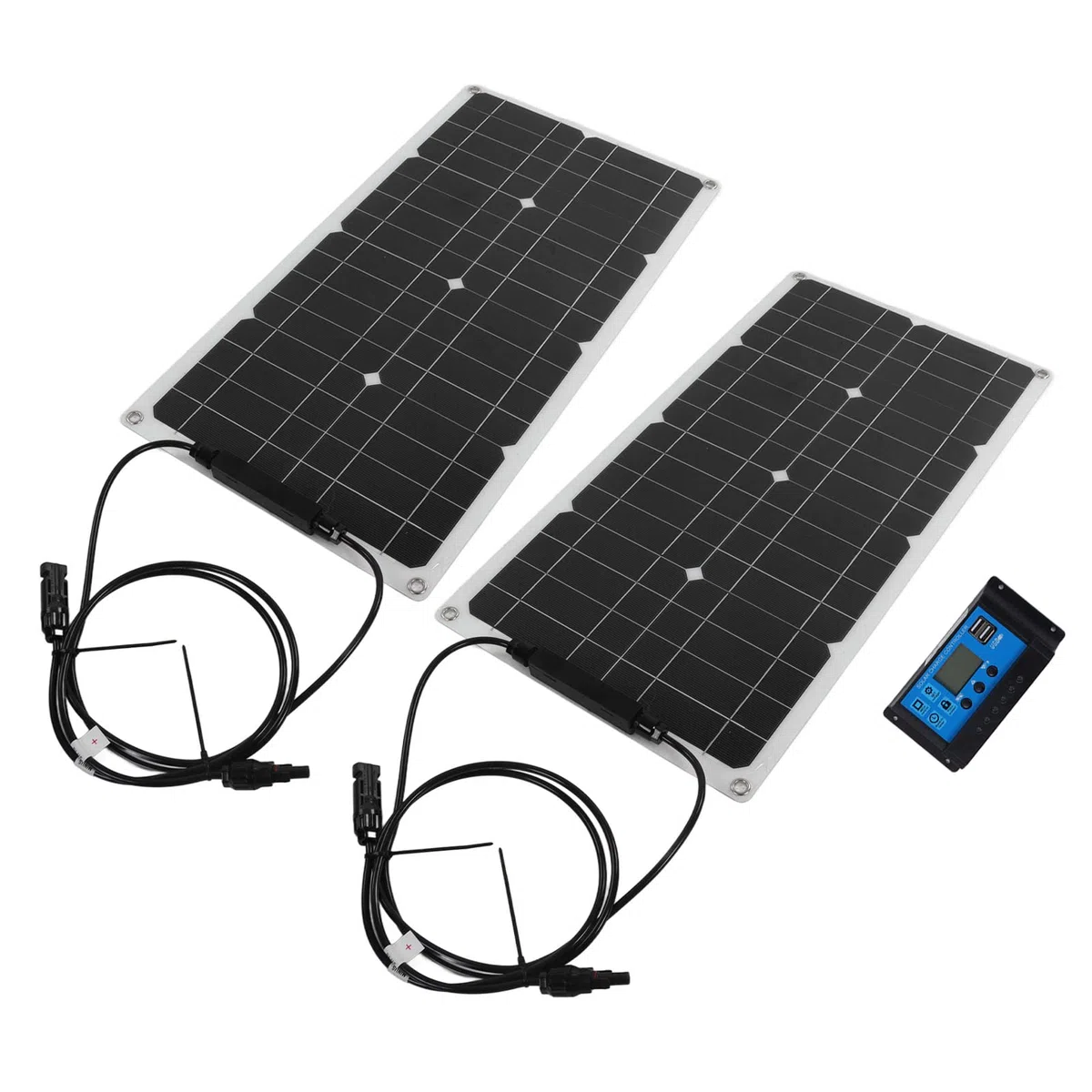 Fdit Zestaw ładowania Solarnego 50W, Panel Monokrystaliczny z Kontrolerem