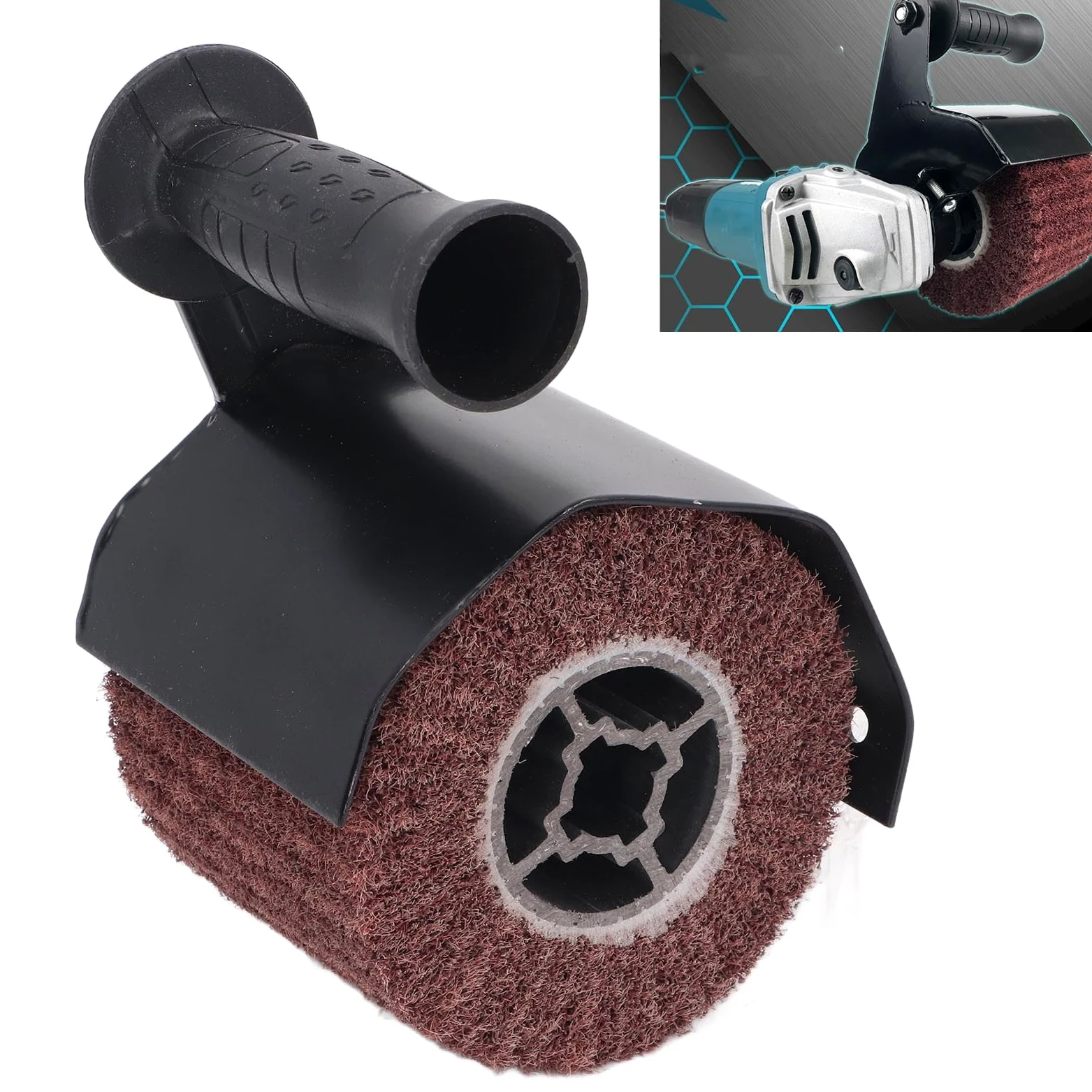 Yosoo Health Gear Zestaw kół Polerskich M10 do Szlifierki Kątowej, Akcesorium do Maszyny Polerskiej z rękojeścią, Kluczem, Wałem i podkładką, Polerowania Metalu i Drewna