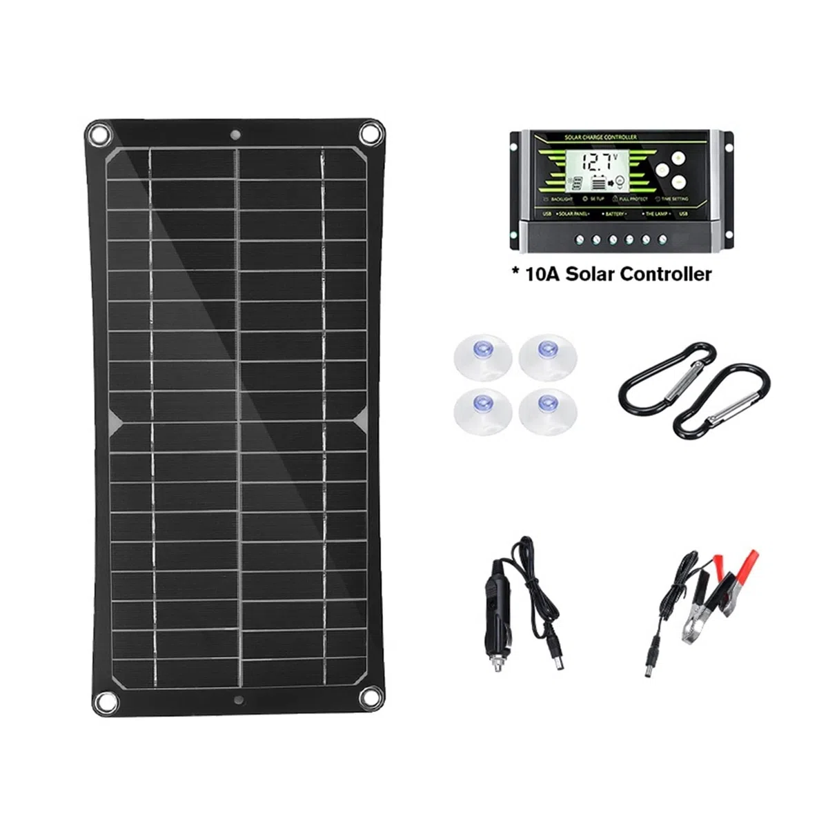 Panel słoneczny, 3 0W/50W 30A Controller 18V Monocrystalline Flexible Solar Panel Dual USB 12V/5V DC for Car Yacht Battery Boat Charger Elastyczne ogniwo słoneczne(Color:50W 10A Controller)