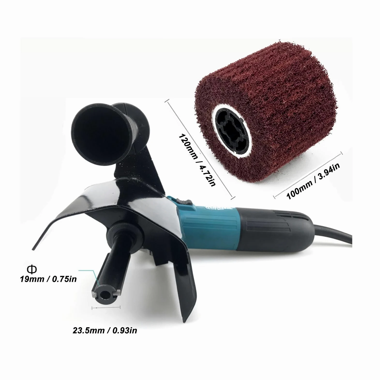 Yosoo Health Gear Zestaw kół Polerskich M10 do Szlifierki Kątowej, Akcesorium do Maszyny Polerskiej z rękojeścią, Kluczem, Wałem i podkładką, Polerowania Metalu i Drewna
