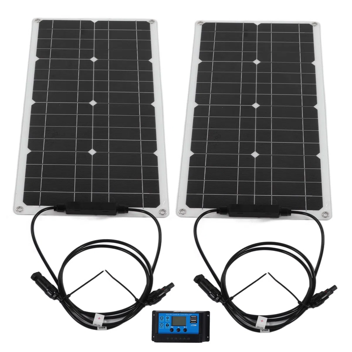 Fdit Zestaw ładowania Solarnego 50W, Panel Monokrystaliczny z Kontrolerem