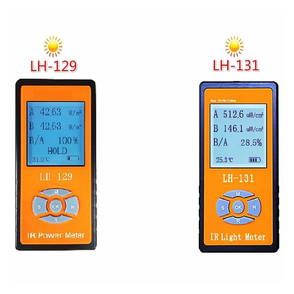Miernik światła UV, LH-129/LH-131 Miernik mocy napromieniowania światłem podczerwonym Radiometr natężenia światła LED słonecznego(LH-129 (800-1700nm))