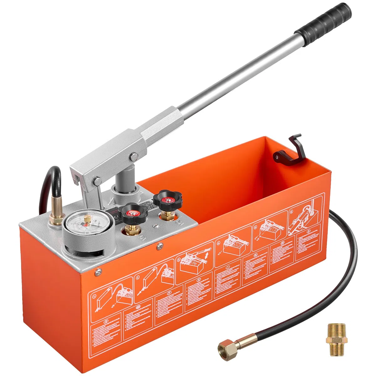 VEVOR Hydrauliczna pompa ciśnieniowa, 11,36 l, 0-50 bar, podwójny zawór