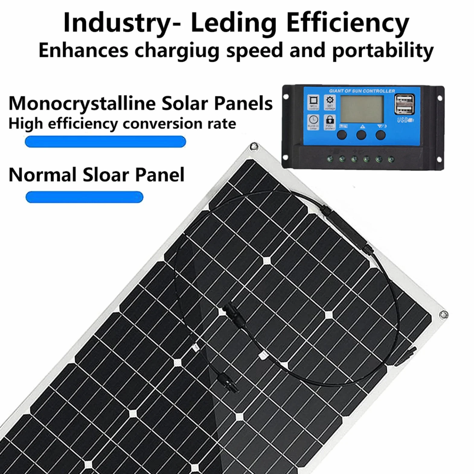 300W 18V Elastyczny Zestaw Paneli Słonecznych Monokrystaliczny Moduł Fotowoltaiczny 18V 40A Regulator Słoneczny do Ładowania Akumulatorów 12v Przyczep Kempingowych 1 * 300W