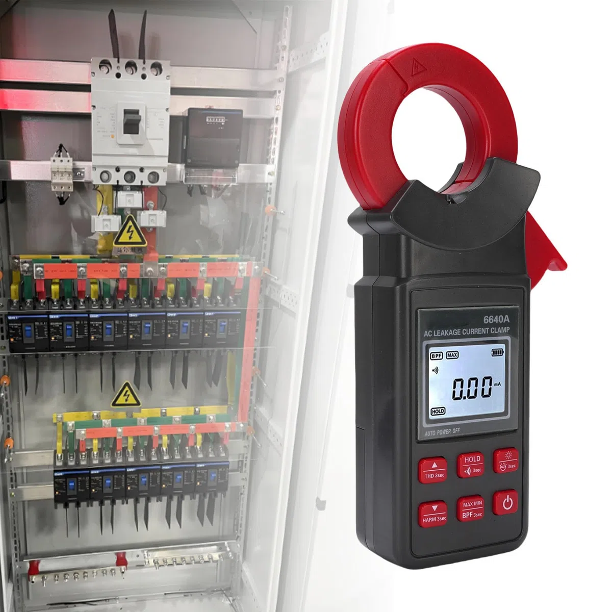 AC Prąd Upływowy Miernik Cęgowy 0mA 300A ETCR6640A 40mm Szczęki