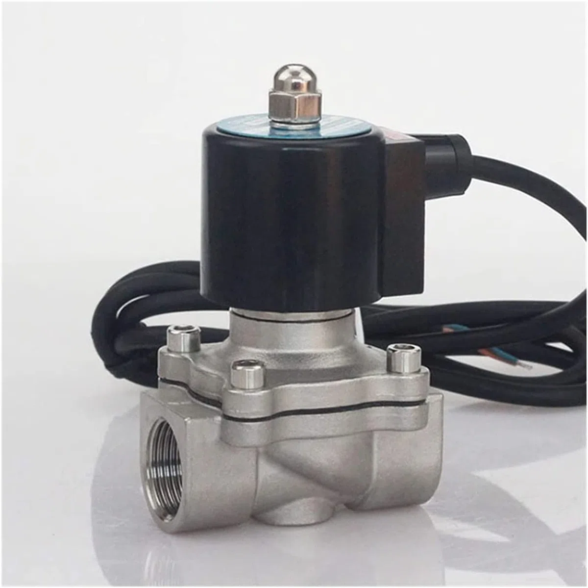 SS304 elektromagnetyczny zawór nurkowy 3/8 1/2 3/4 cala normalnie zamknięta przydatna fontanna ze stali nierdzewnej (12V, 1/2 cala)