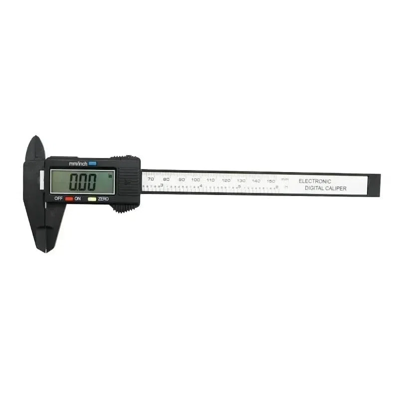 0-150 Mm plastikowy LCD cyfrowa elektroniczna suwmiarka z noniuszem włókna węglowego narzędzia pomiarowe