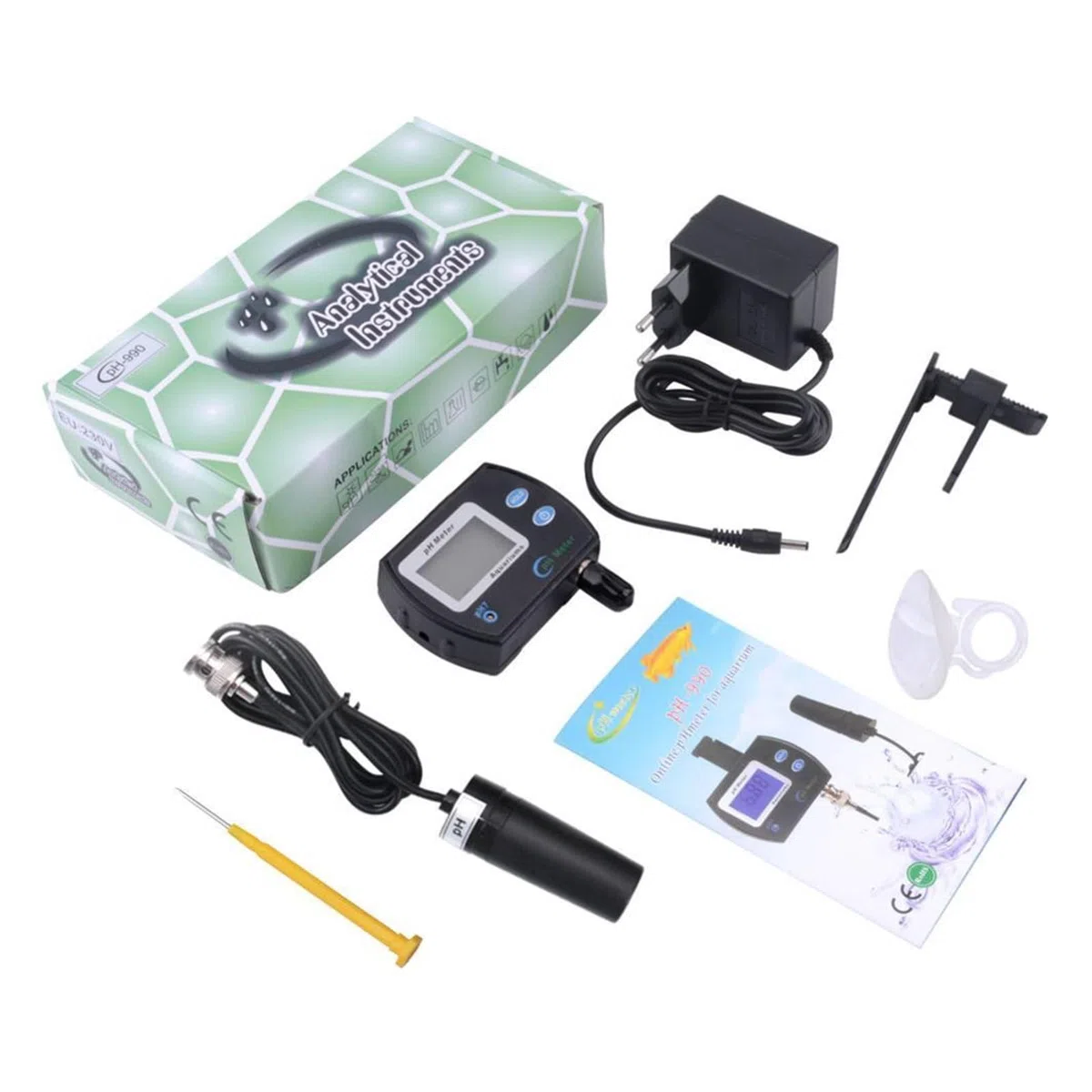 Przenośny miernik PH Tester dokładny długopis cyfrowy PH-990 kieszonkowy akwarium wino mocz LCD Test z dużym ekranem Wysoka Czułość(UK Version)