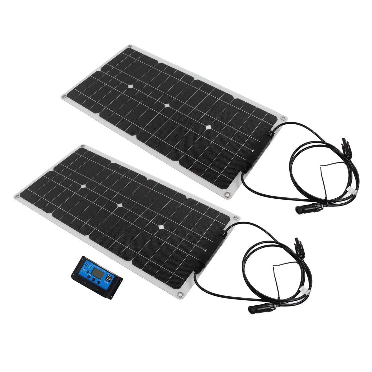 Fdit Zestaw ładowania Solarnego 50W, Panel Monokrystaliczny z Kontrolerem